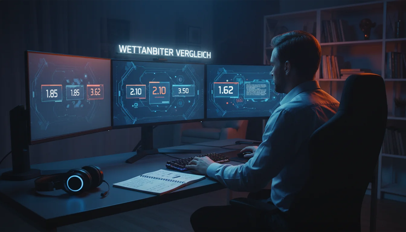 Dota 2 Wettanbieter Vergleich — Buchmacher-Logos auf Bildschirm mit eSport-Wetten-Interface