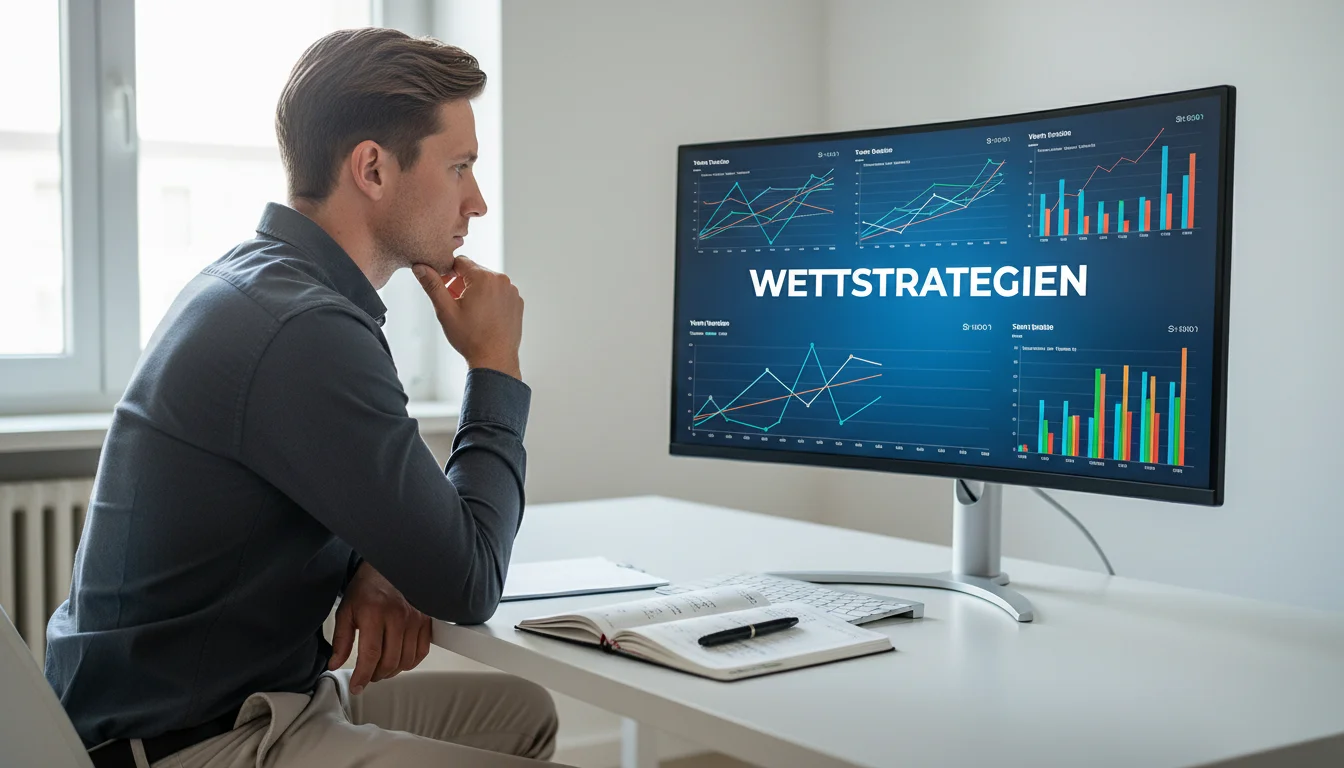 Dota 2 Wetten Strategien — Analyst studiert Teamstatistiken und Quoten am Monitor