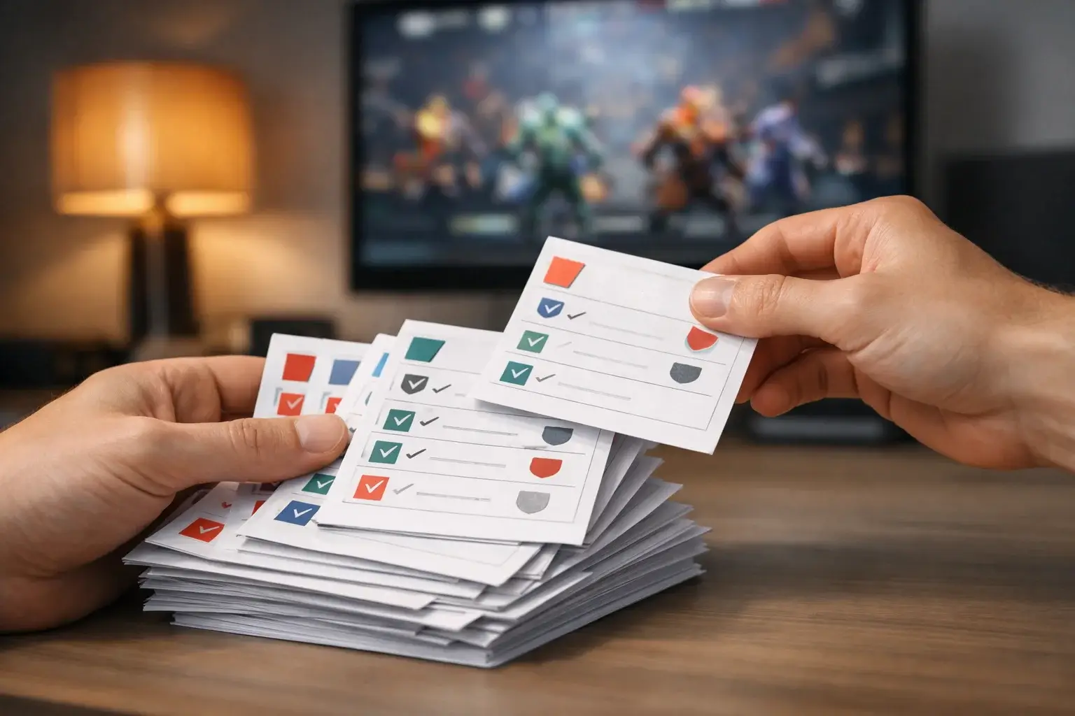 Dota 2 Kombiwetten – mehrere Wettscheine werden übereinander gelegt