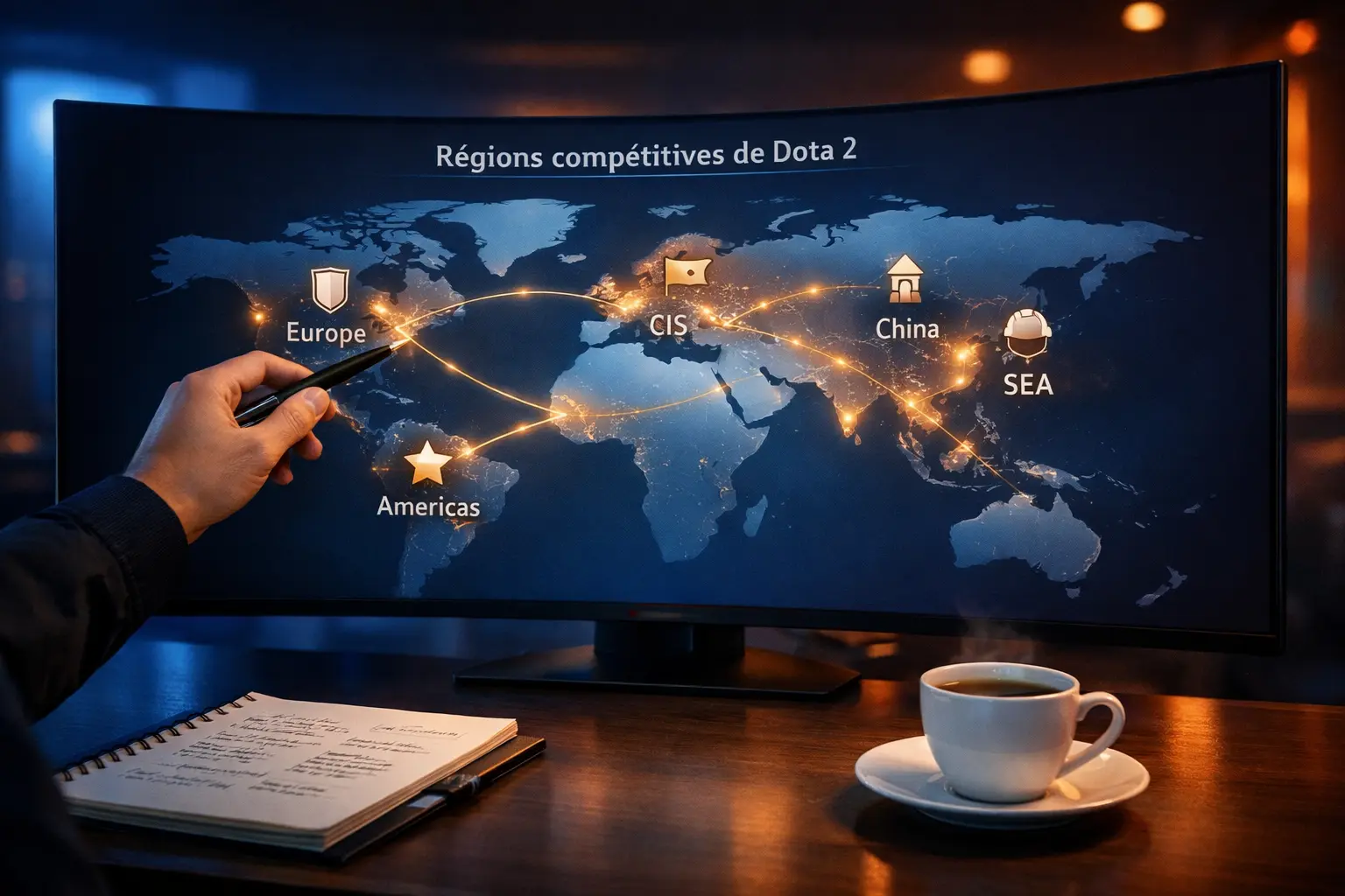 Dota 2 regionale Ligen Wetten – Weltkarte mit eSport-Regionen